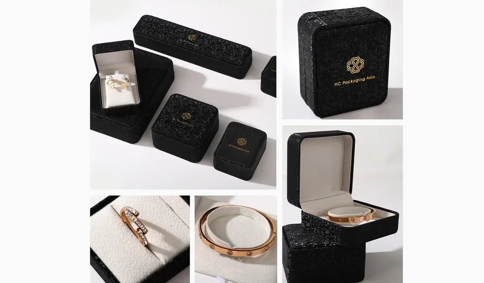 Black glittering jewelry box — reference photograph 1