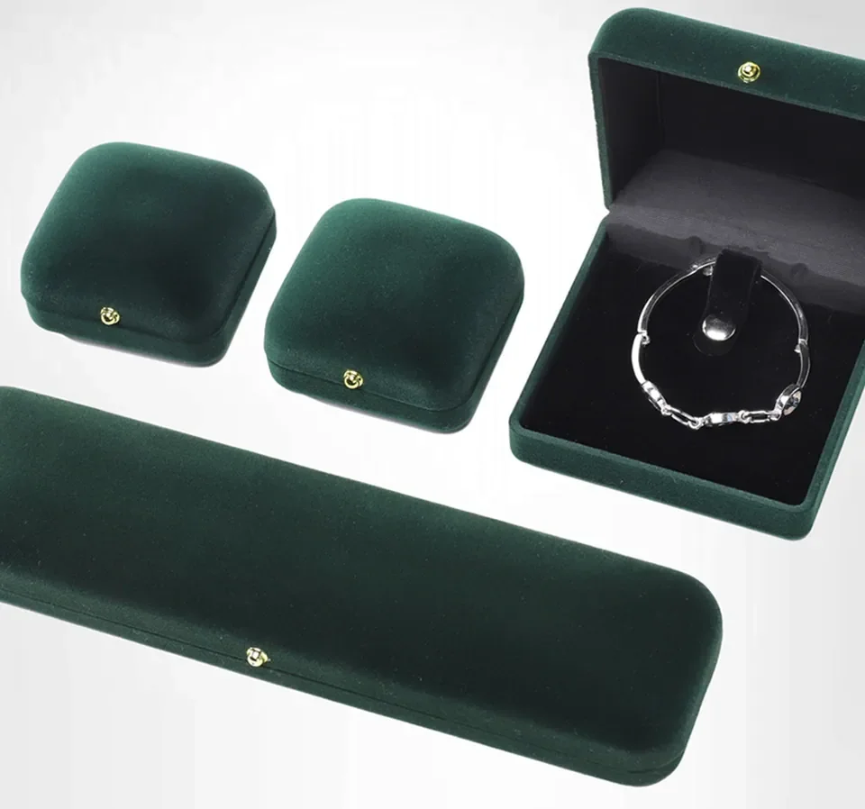 Dark Green Velvet Jewelry Box Set — reference photograph 1