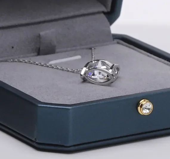 Elegant Dark Blue Silk Jewelry Box Set — reference photograph 4