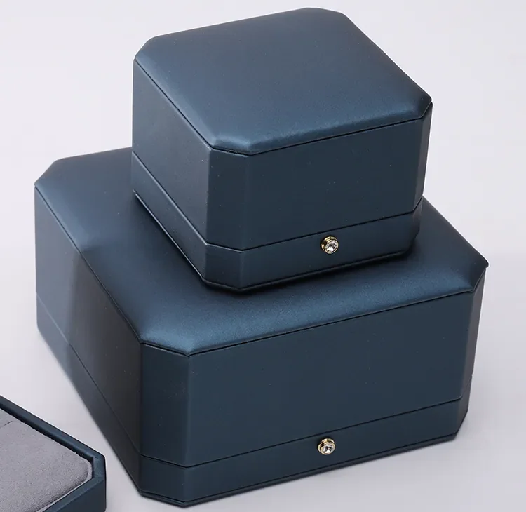 Elegant Dark Blue Silk Jewelry Box Set — reference photograph 5