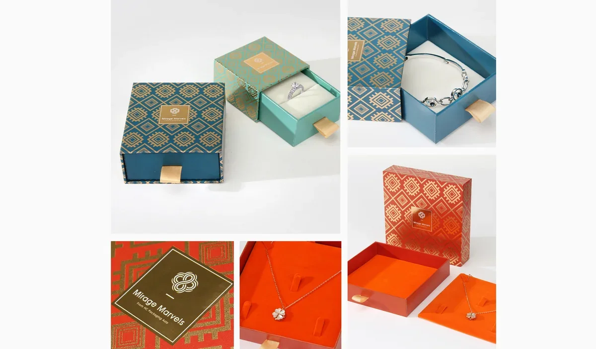 Jewelry presentation boxes and packaging details