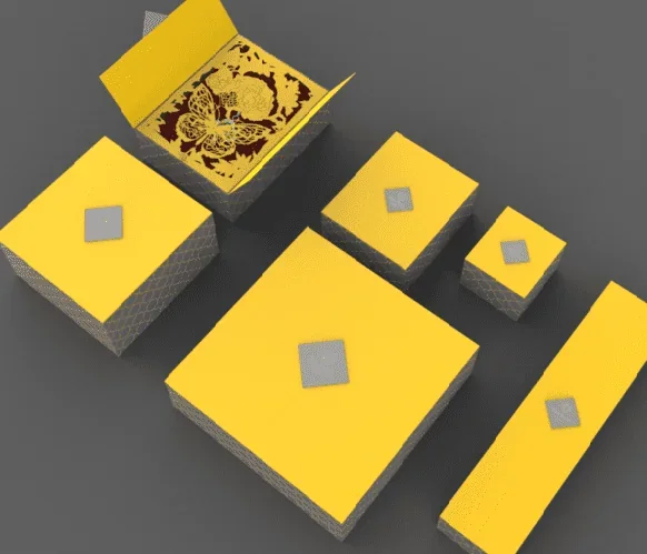Jewelry presentation boxes and packaging details