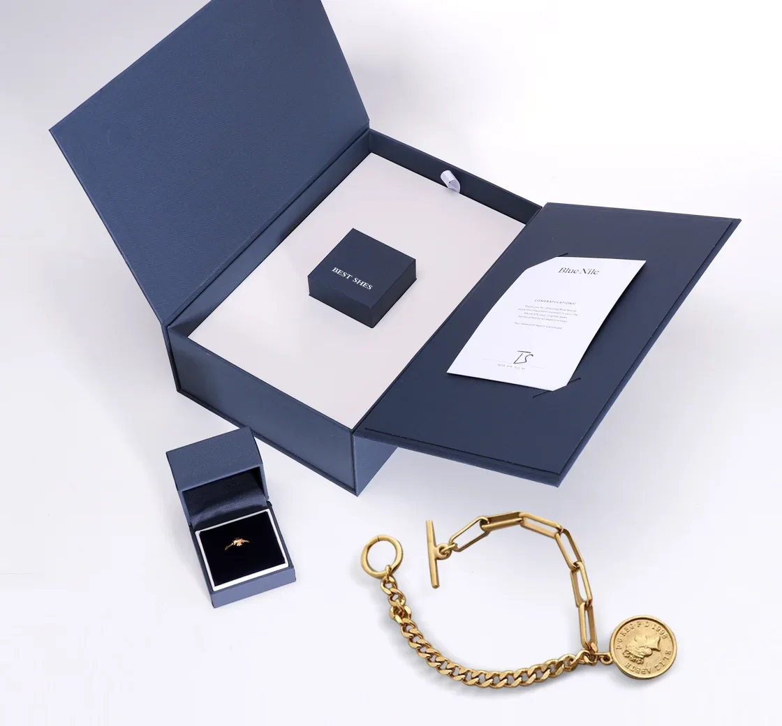 Jewelry presentation boxes and packaging details