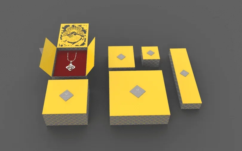 Jewelry presentation boxes and packaging details