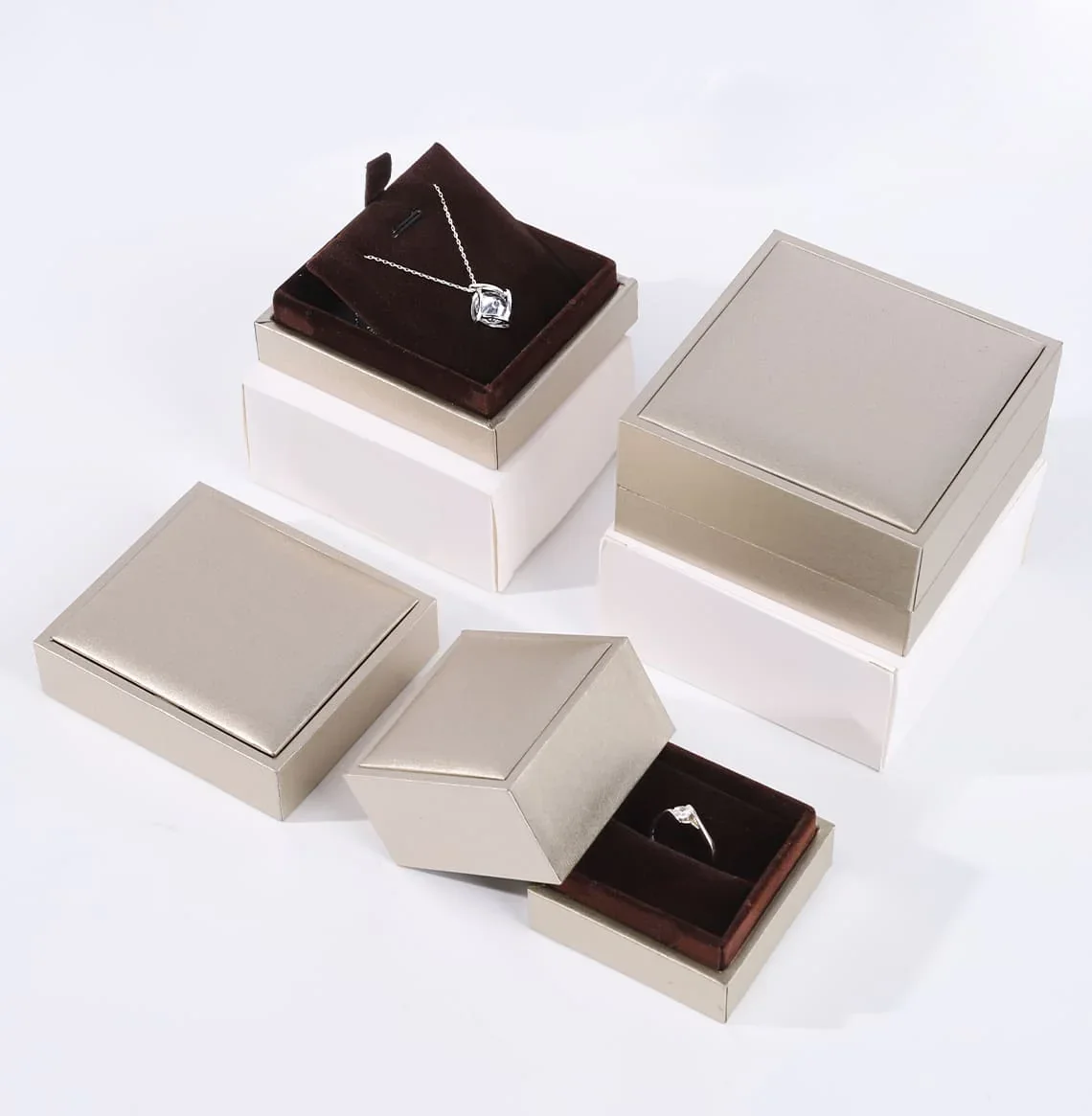 Jewelry presentation boxes and packaging details
