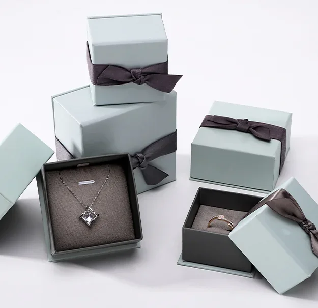 Jewelry presentation boxes and packaging details