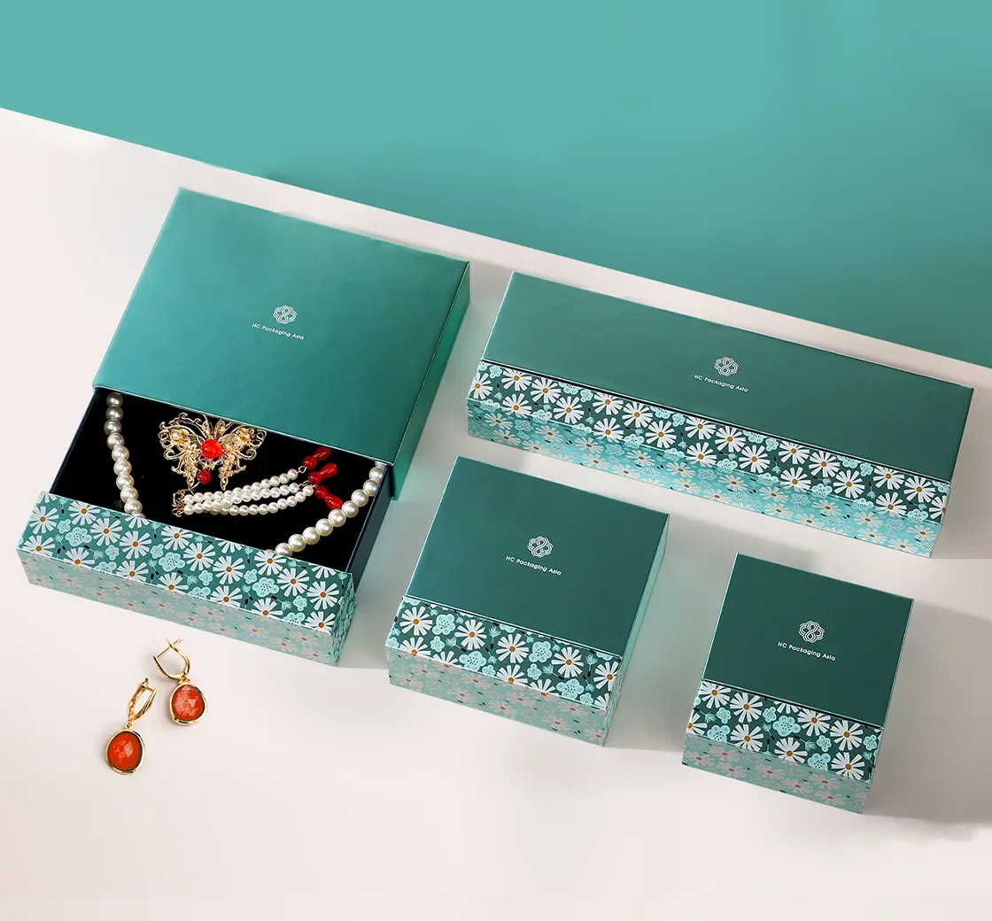 Jewelry presentation boxes and packaging details
