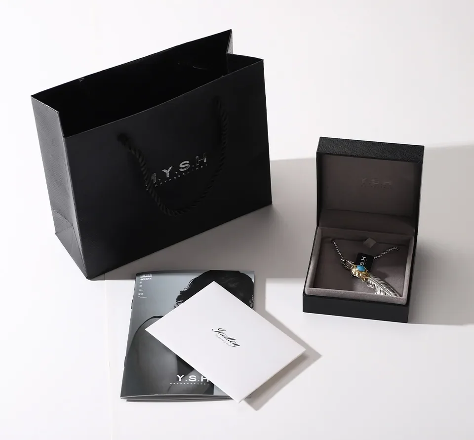 Luxury Custom Jewelry Packaging Set with Gift Bag and Necklace Box — reference photograph 1