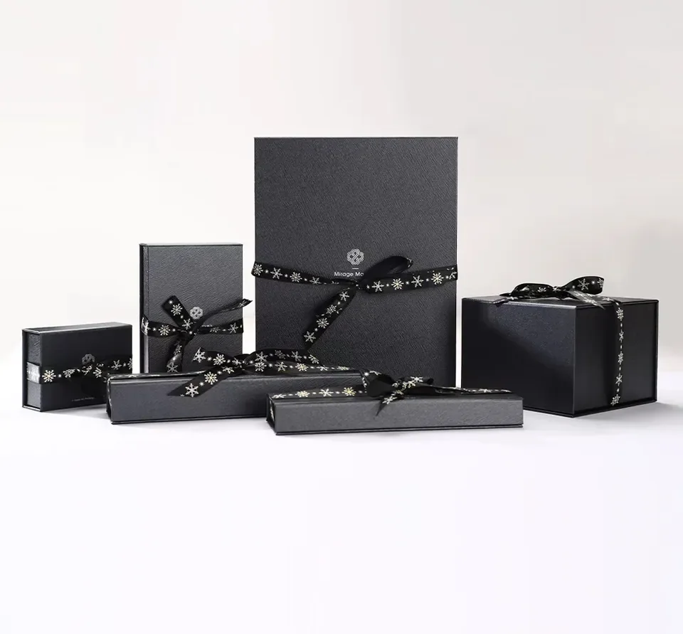 Luxury Textured Black Jewellery Packaging Box — reference photograph 1