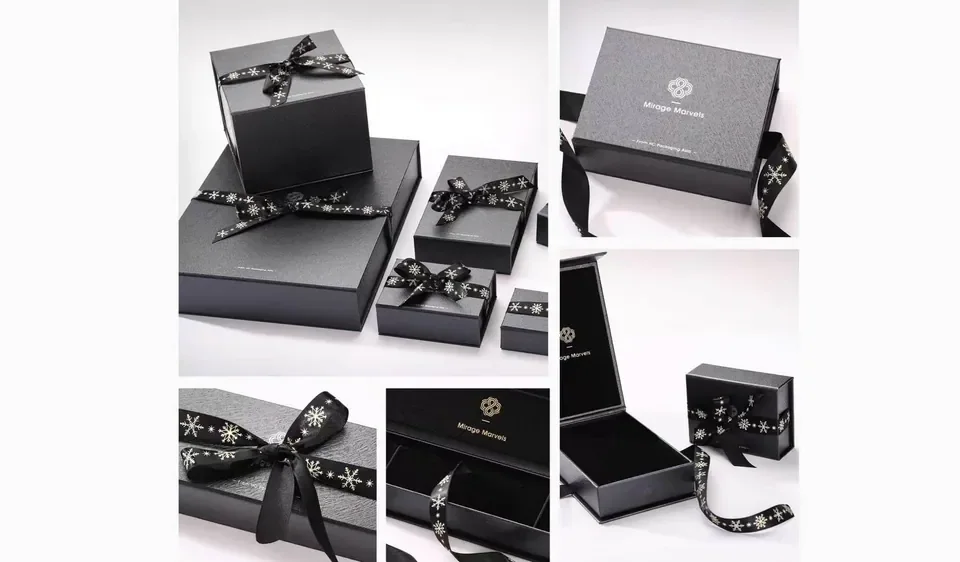 Luxury Textured Black Jewellery Packaging Box — reference photograph 2