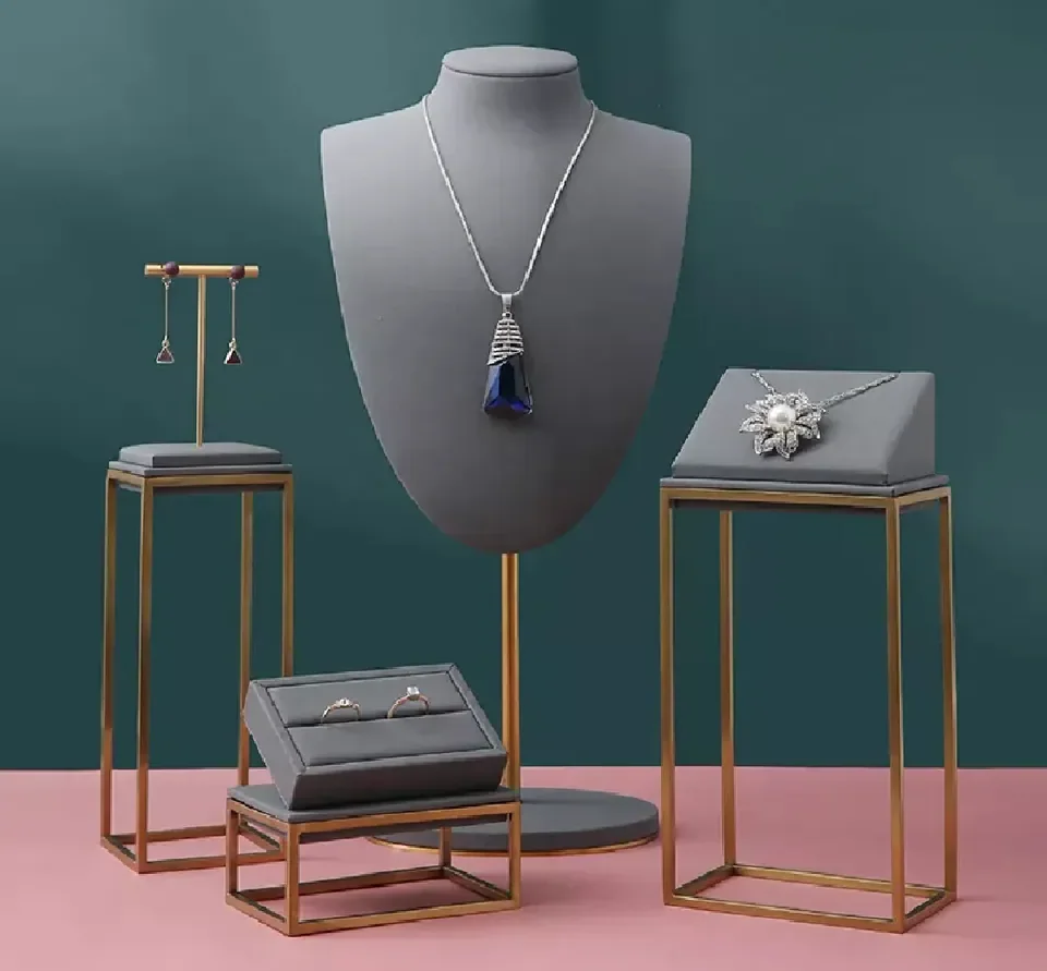 Metal & Microfiber Jewelry Rack Display — reference photograph 1
