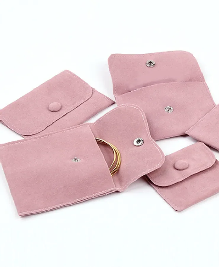 Microfiber Envelope Button Closure Jewelry Pouch — reference photograph 6