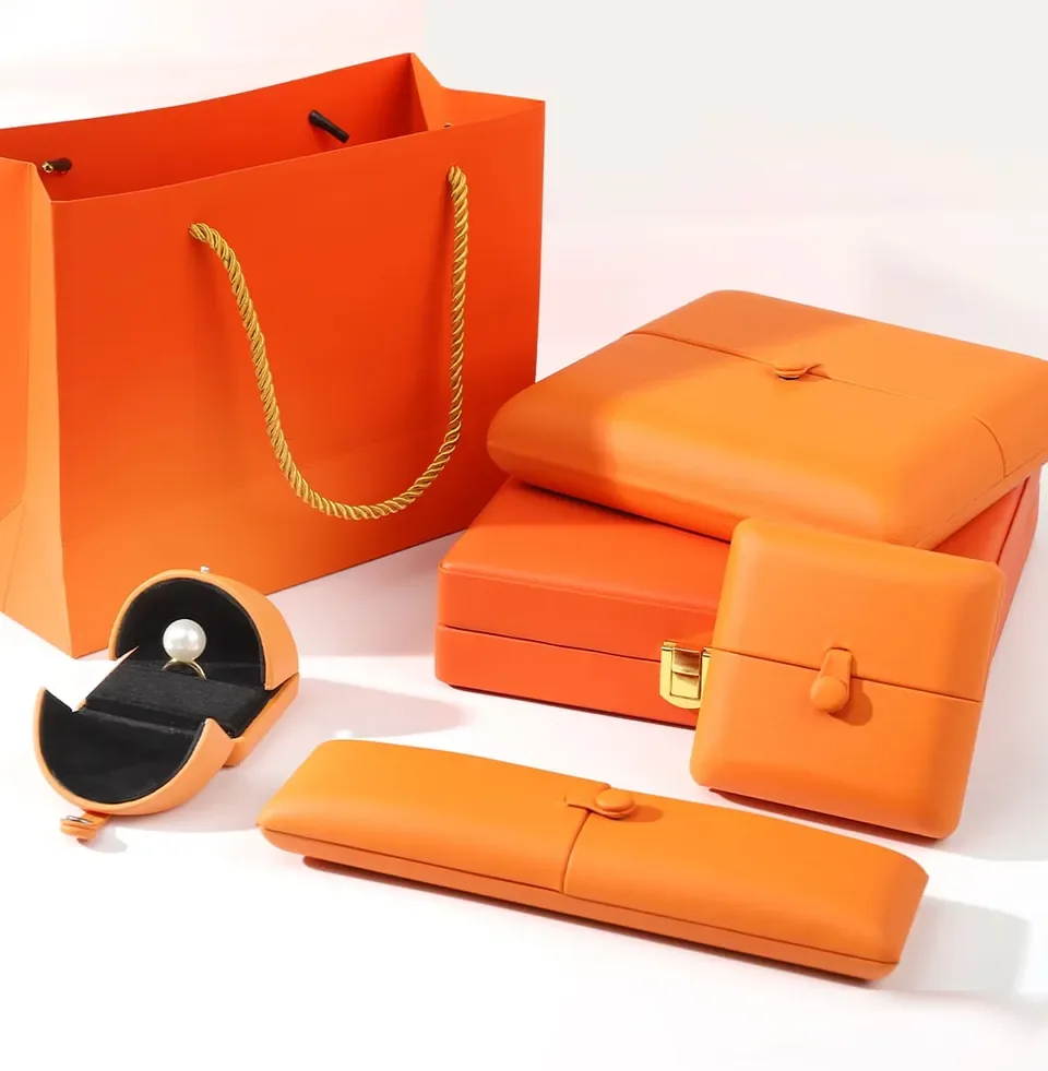 Orange Leather Jewelry Box — reference photograph 2