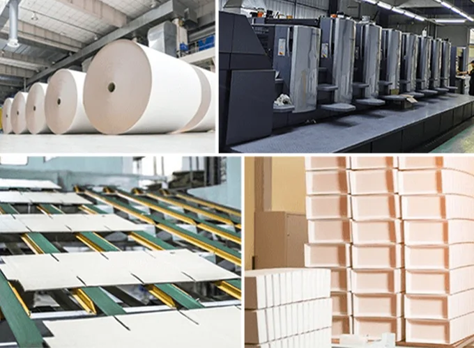Paper rolls, printing equipment, production lines and folded boxes