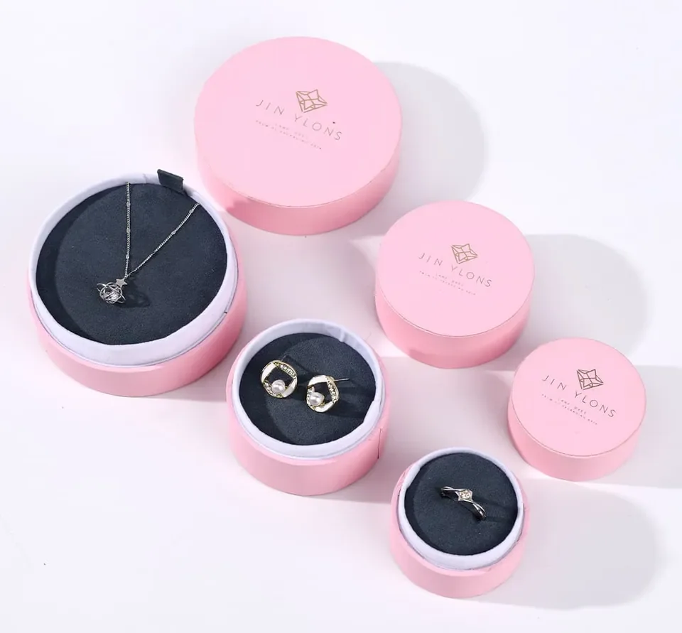 Pink/Green Small Round Jewelry Box — reference photograph 1