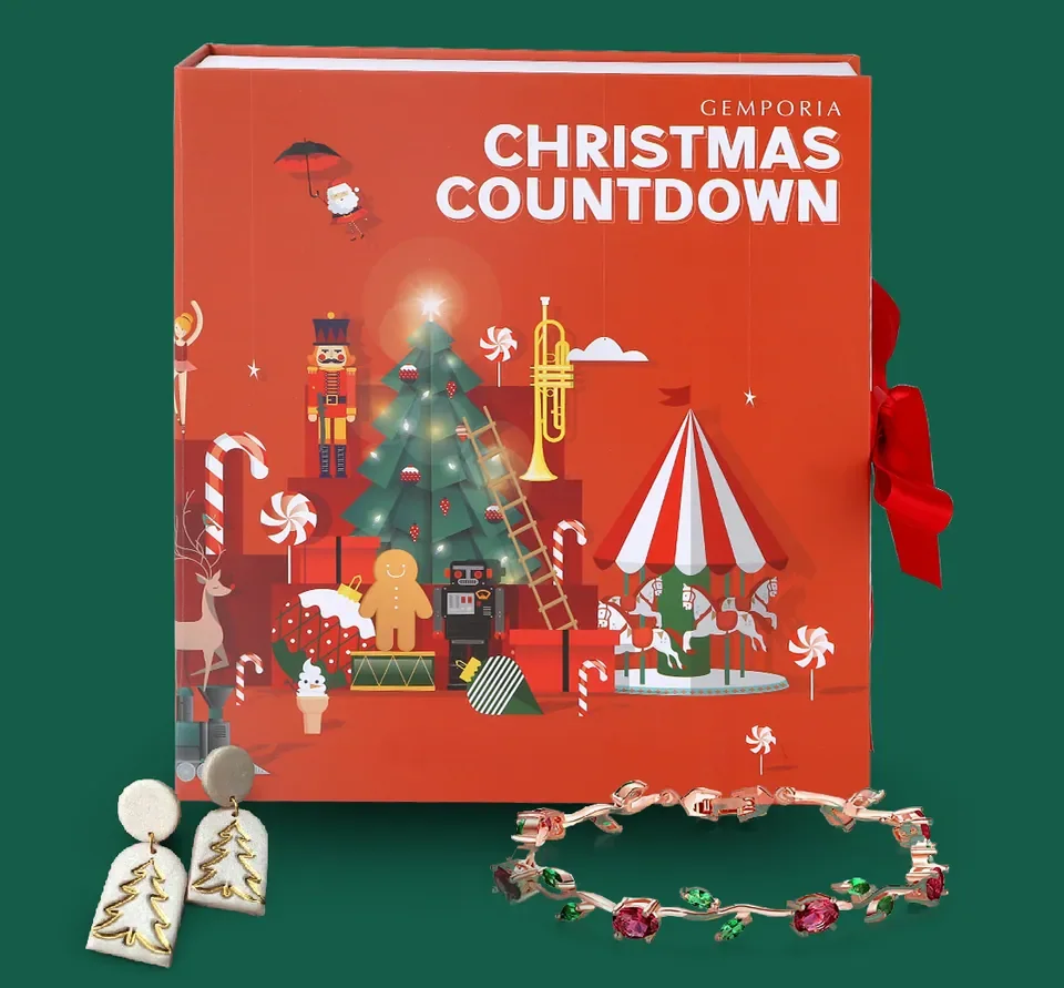 Red Christmas Jewelry Calendar Box — reference photograph 1