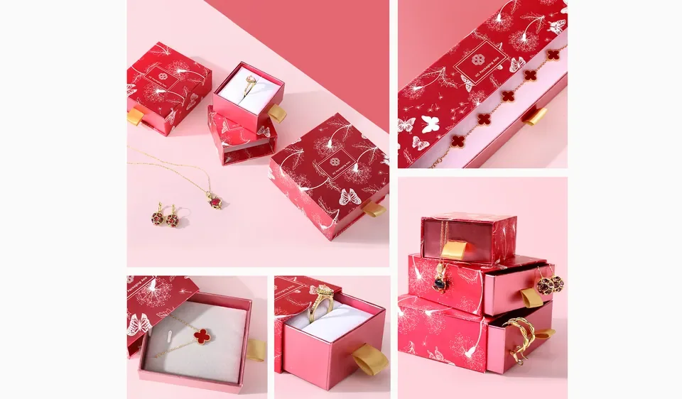 Red minimalist jewelry box — reference photograph 1