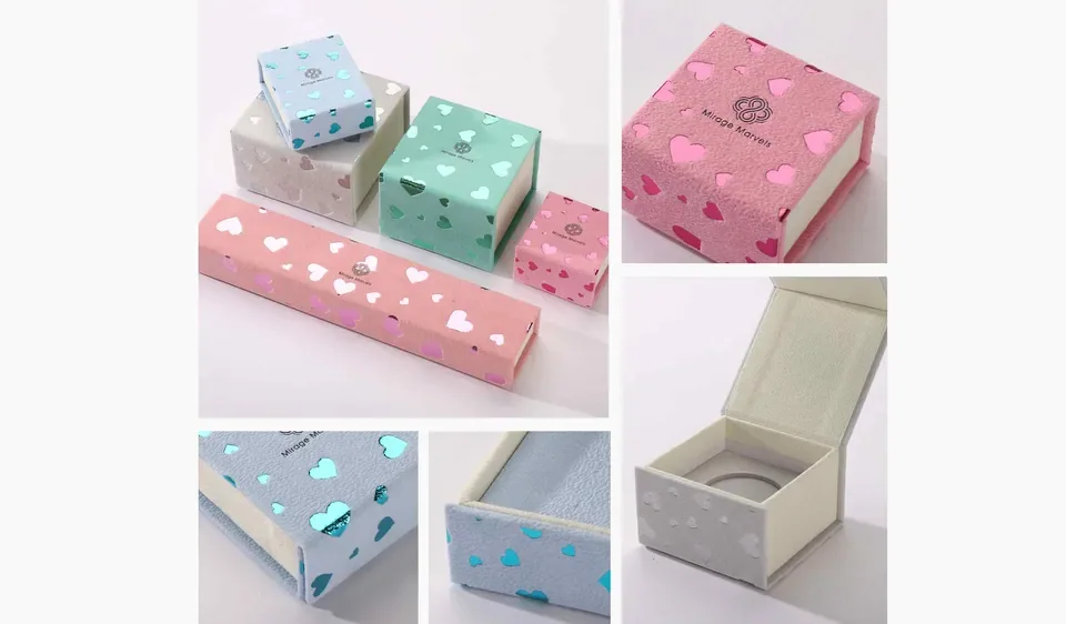 Romantic Heart Pattern Flip Lid Jewellery Packaging Box — reference photograph 2