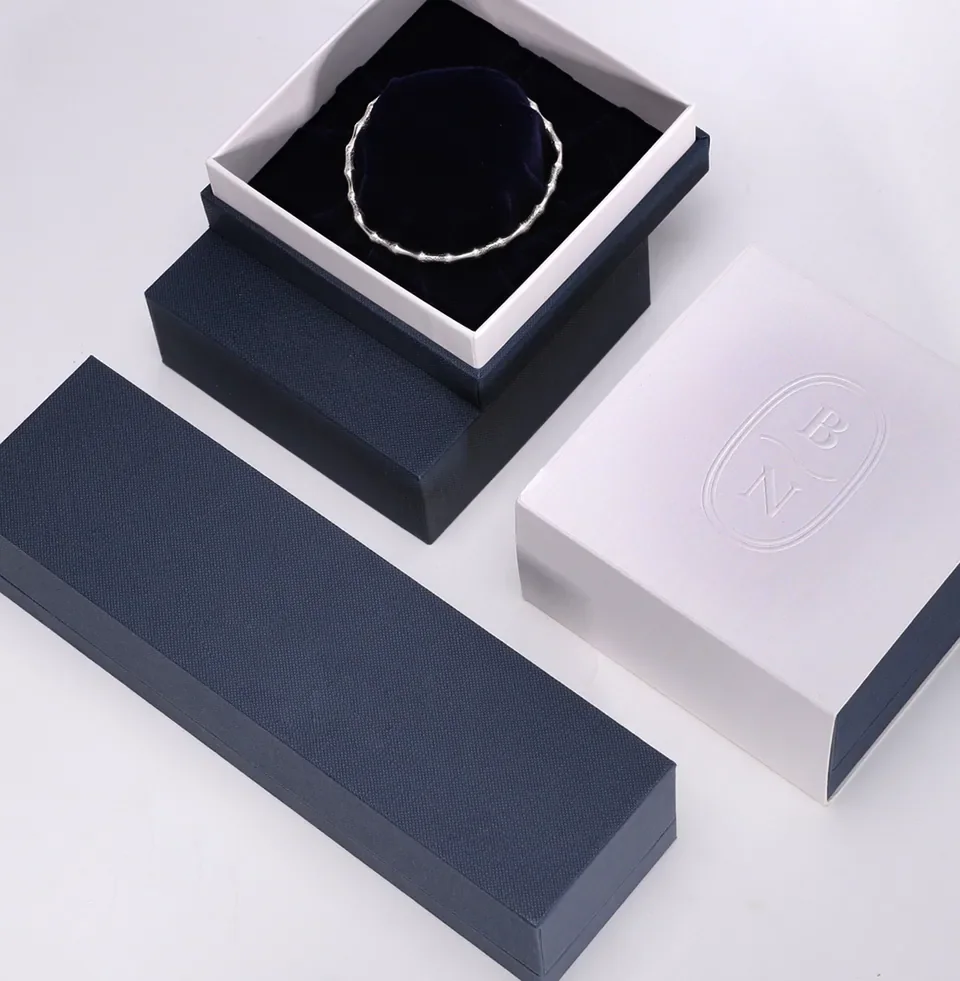 Texture Blue Custom Jewelry Ring Box — reference photograph 2