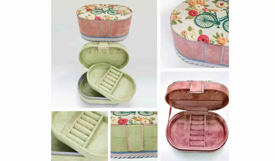 Vintage Velvet Jewelry Organizer Box — reference photograph 2
