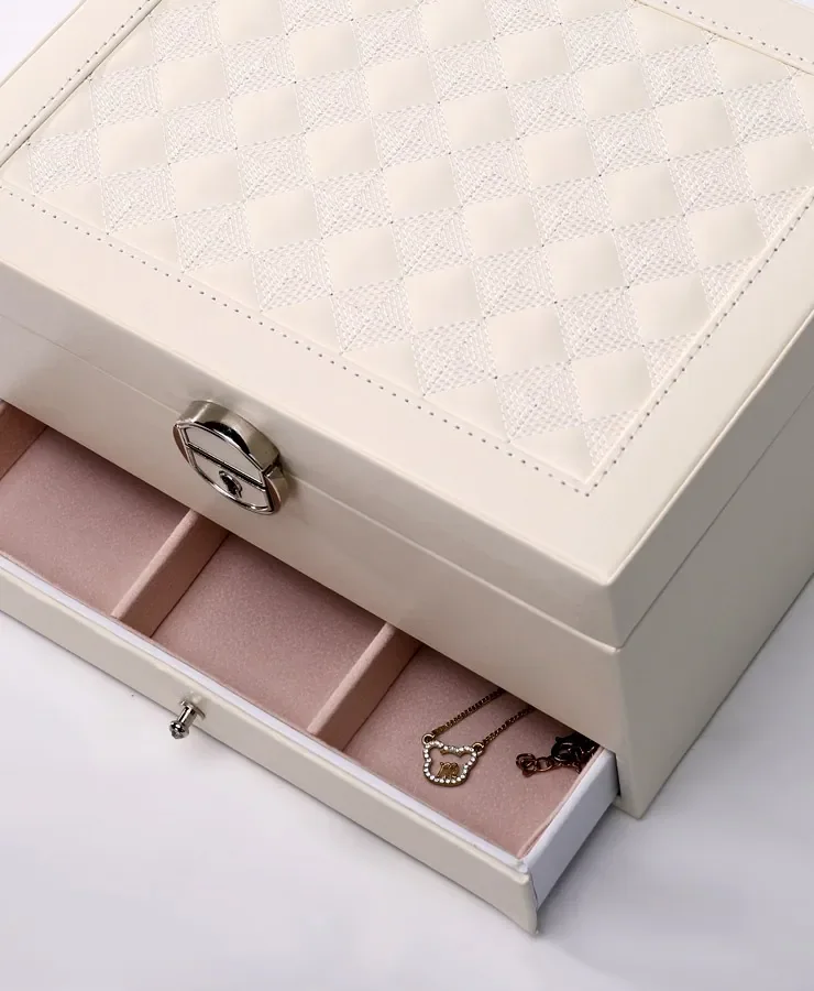 White Leather Jewelry Box Set — reference photograph 6